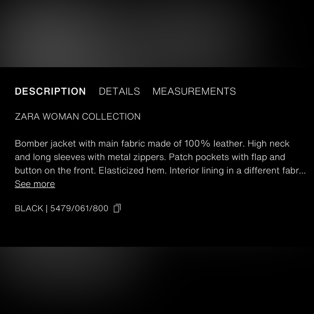 Zara Dark Brown Leather Jacket - Picture 4 of 4